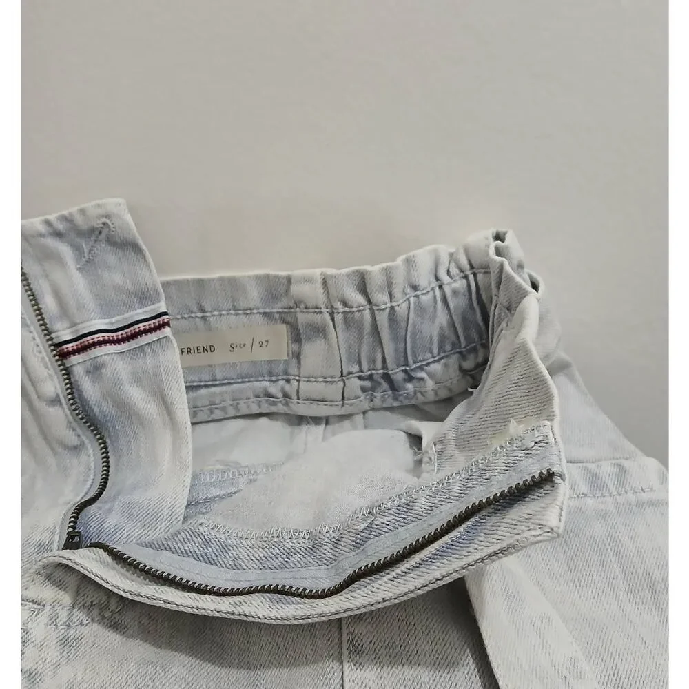 Pilcro anthropologie womens size 27 hi waist paperbag boyfriend denim shorts